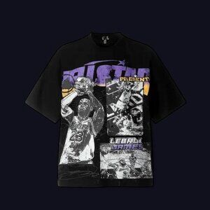 Black & purple streetwear t-shirt
